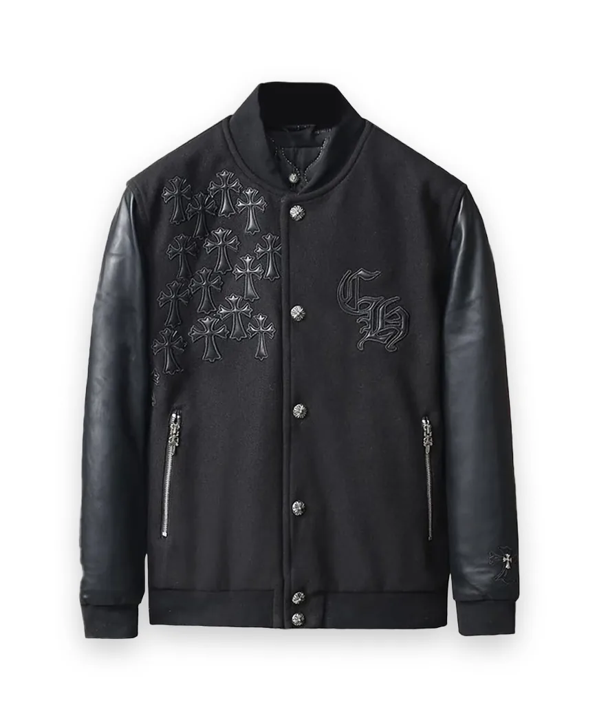 Black Chrome Heart Jacket 1