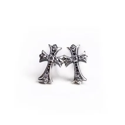 CH Cross Baby Fat Stud Pierce With Pave Diamond 1