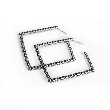 CH Plus Square Hoop Earrings 1
