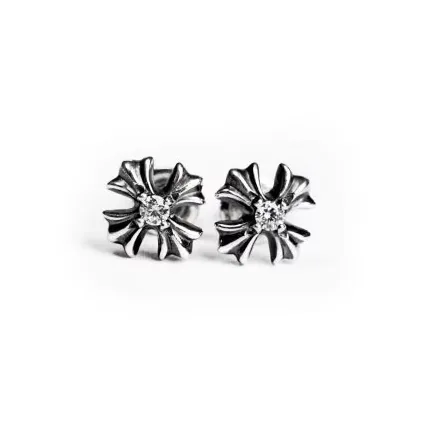 CH Plus Stud Earrings With Diamonds 1