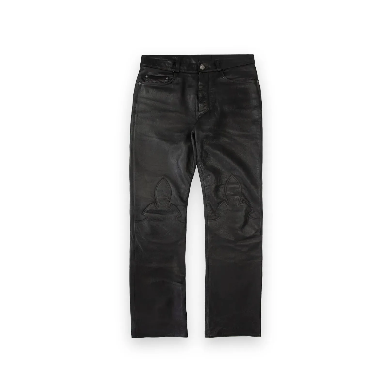 Chrome Heart Leather Fleur Knee Pants 1