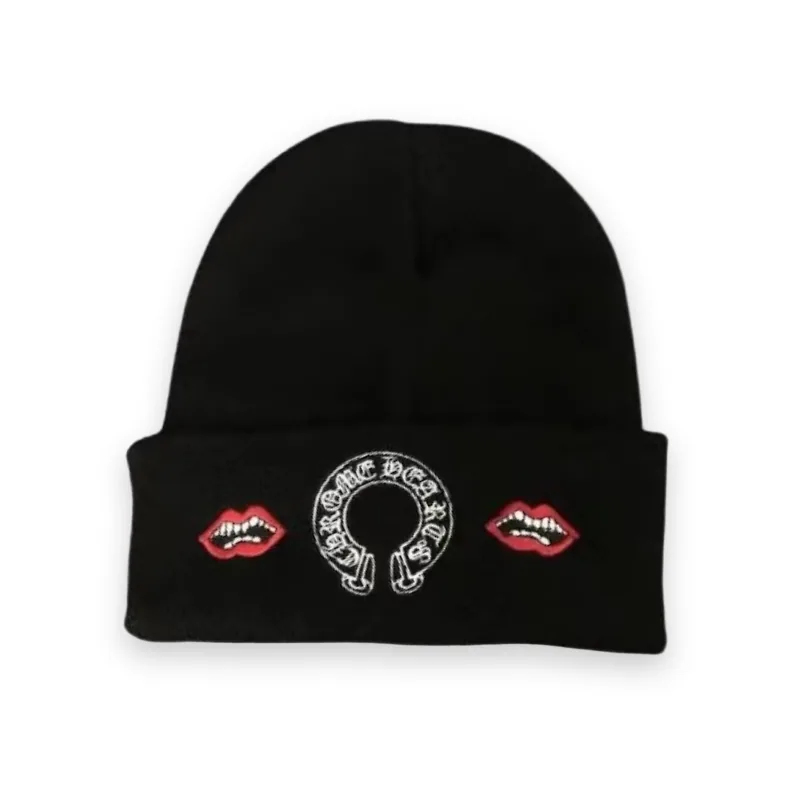 Chrome Hearts Beanie Red Lip Black 1