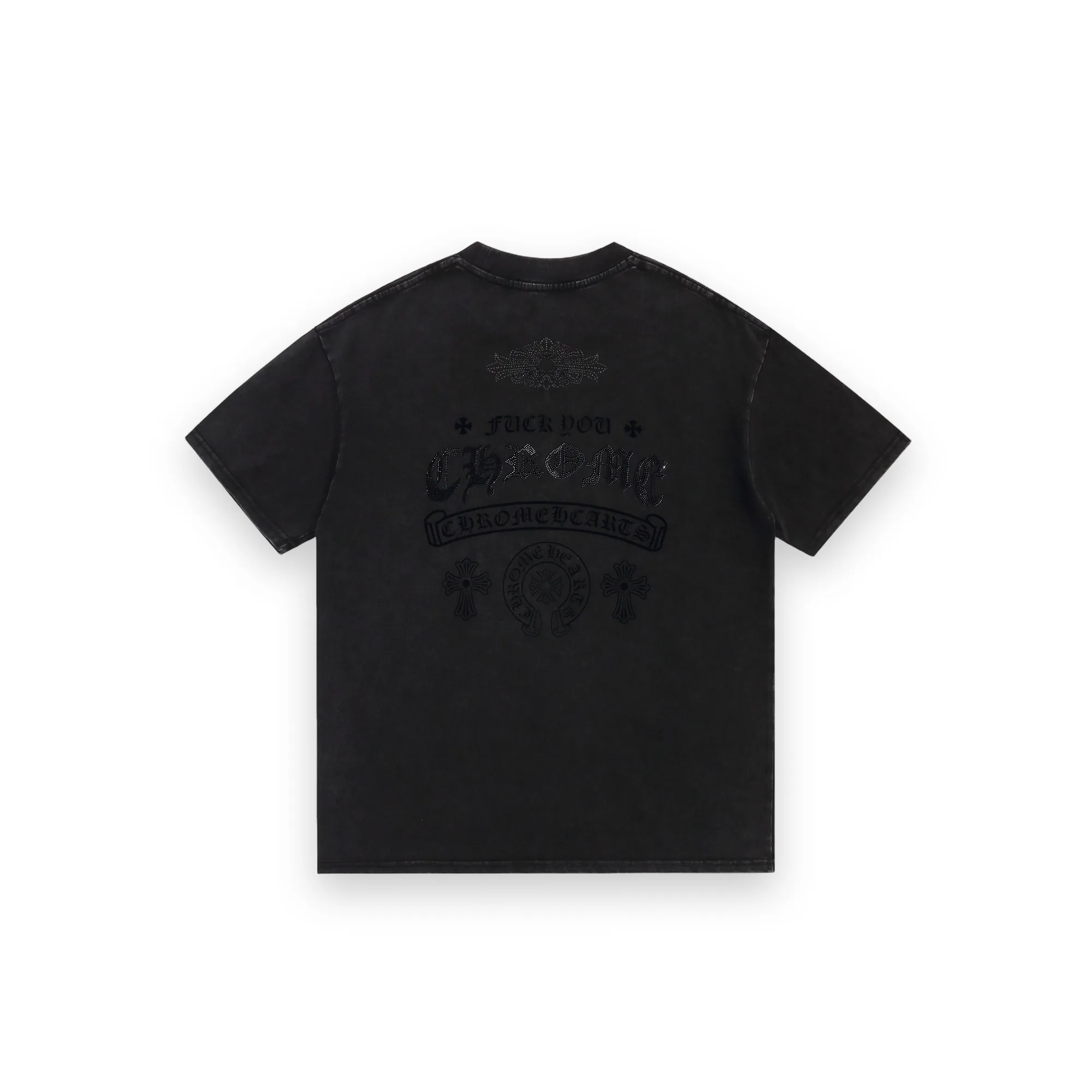 Chrome Hearts Black Wash Fuck You Horseshoe Tee 1