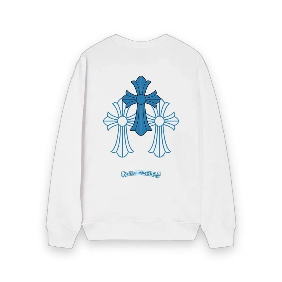 Chrome Hearts Blue Cross Horseshoe Logo Long Sleeve 1