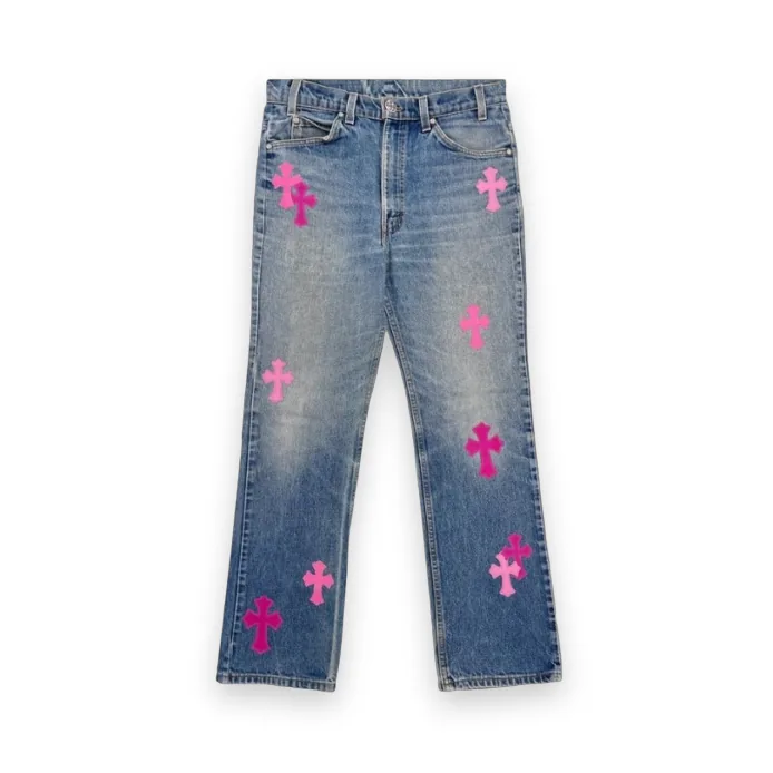 Chrome Hearts Denim Pink Women's Jeans 1