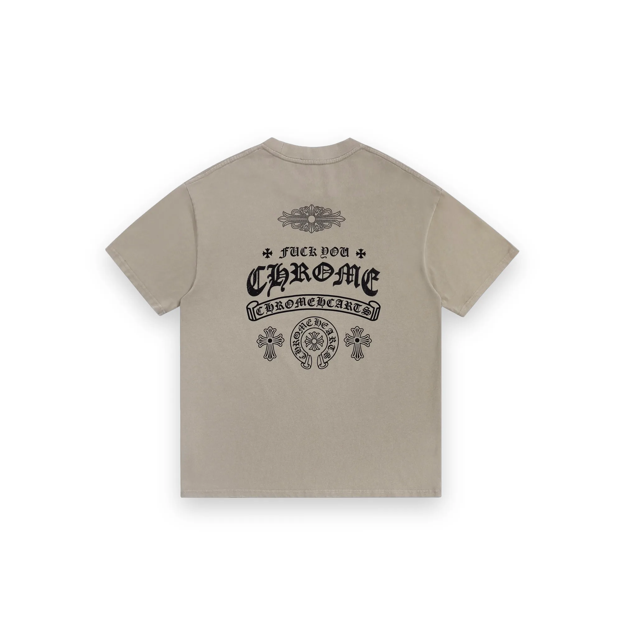 Chrome Hearts Fuck You Beige Horseshoe Logo Tee 1