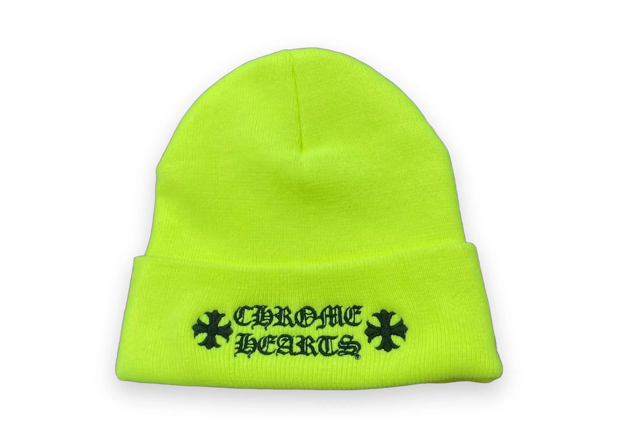 Chrome Hearts Logo Beanie Neon Yellow 1