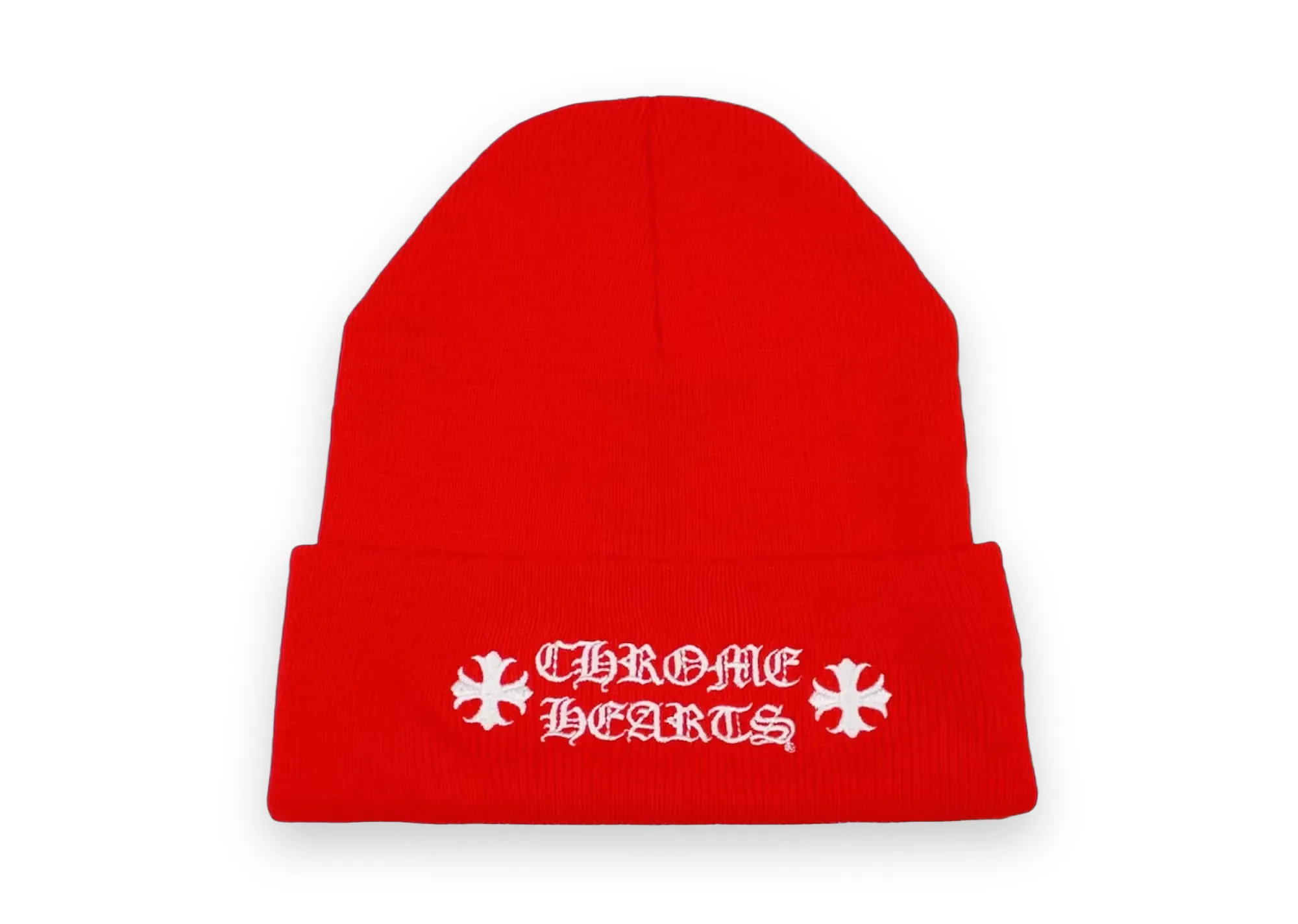 Chrome Hearts Logo Beanie Red 1