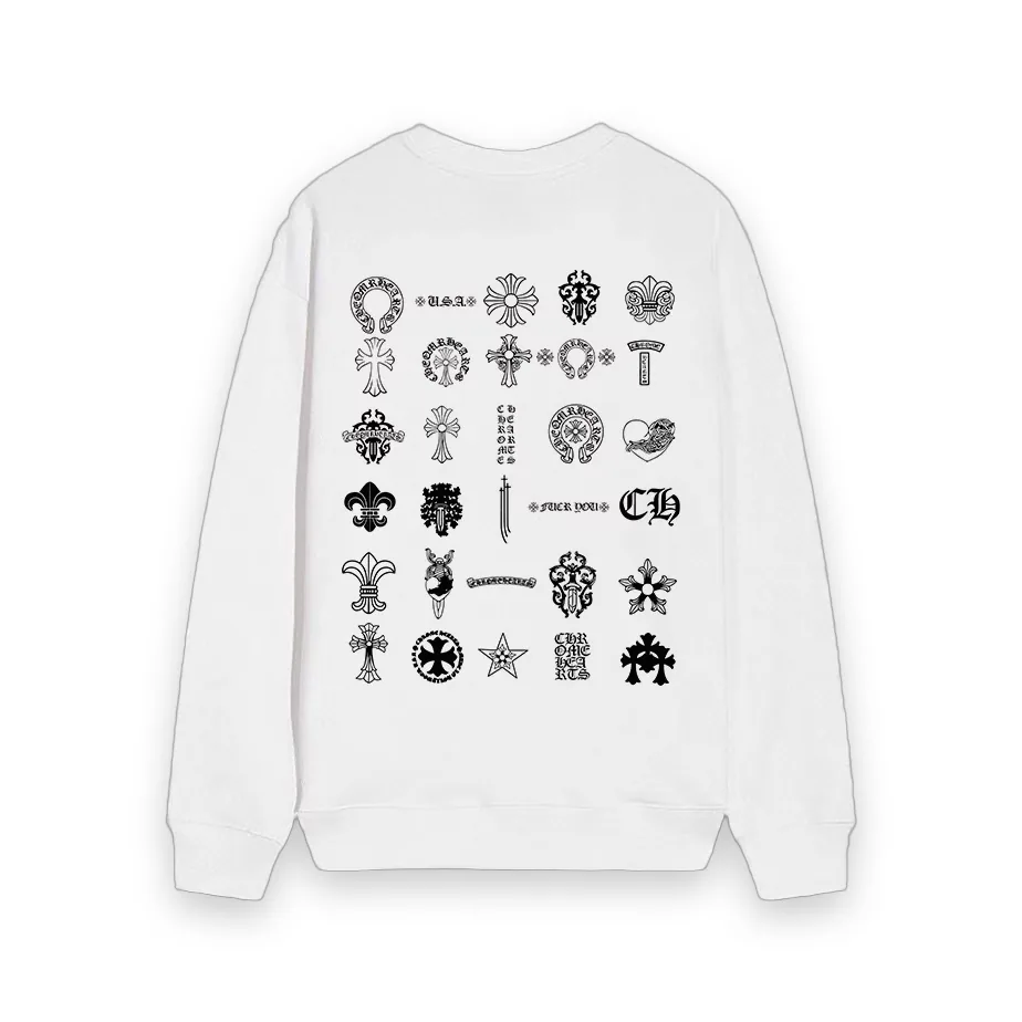 Chrome Hearts Multi Logo Long Sleeve Tee White 1