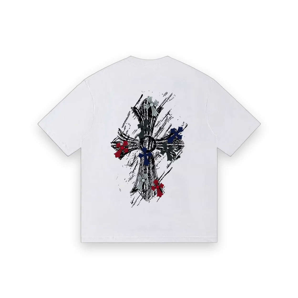 Chrome Hearts Sketch Cross Graphic White T-Shirt 1