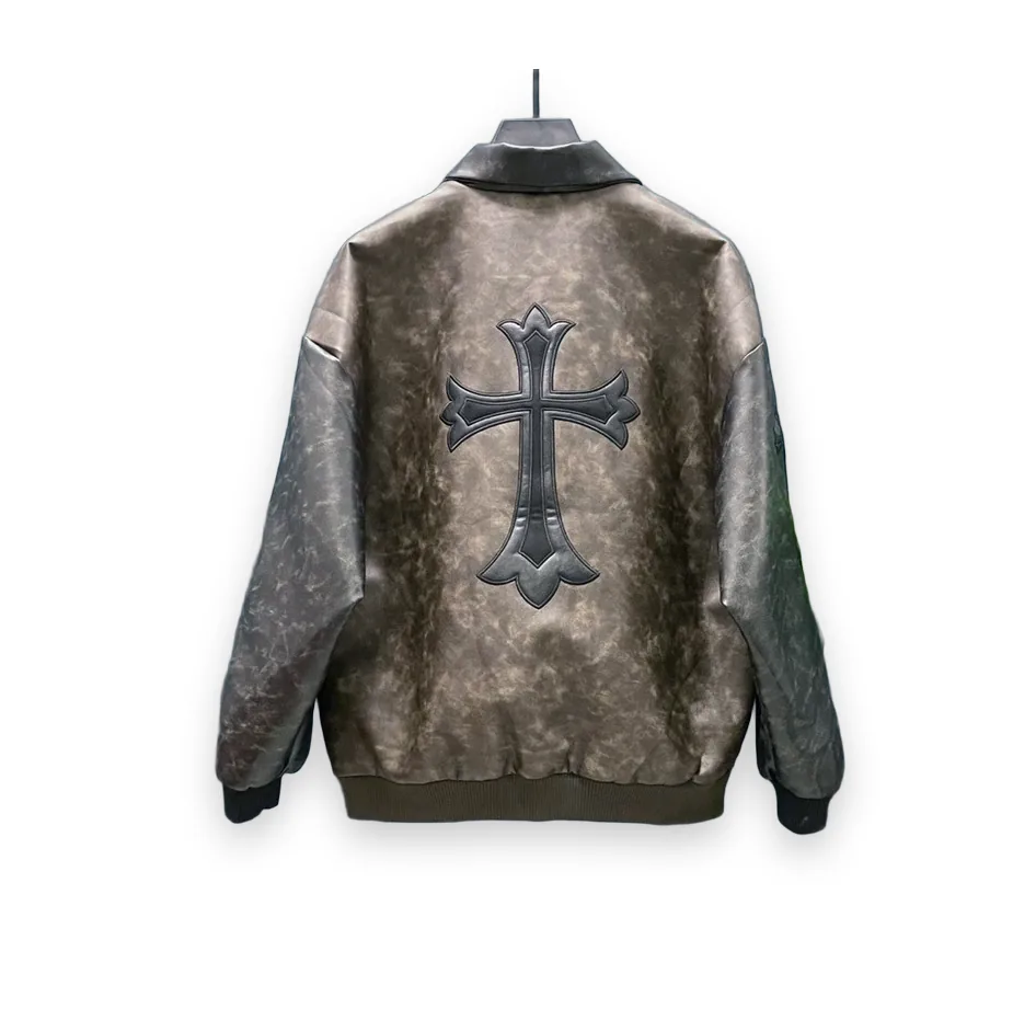 Chrome Hearts Vintage Cross Leather Jacket - Brown 1
