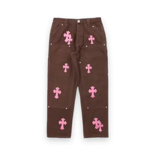Chrome Style Brown Carpenter Hearts Pants 1