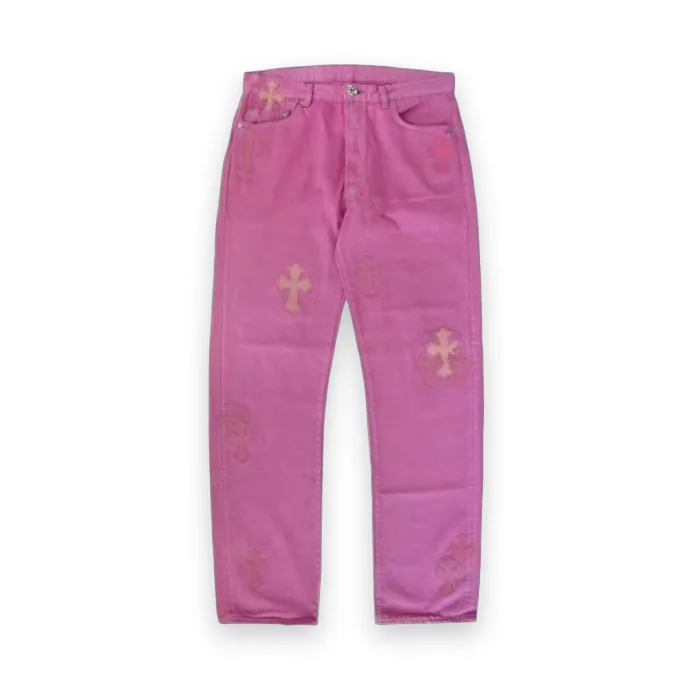 Pink Chrome Hearts Jeans 1